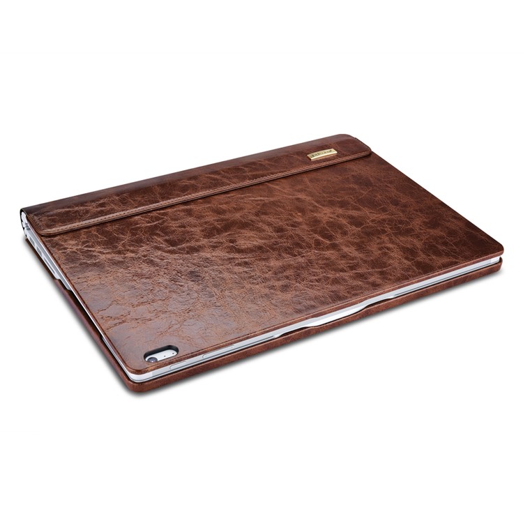 ICARER for Microsoft Surface Book Full Body Protection Oil Wax Genuine Leather Case - Coffee-7