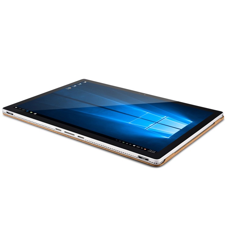 ICARER for Microsoft Surface Book Deluxe Genuine Leather Protective Case Litchi-like Texture - Khaki-14