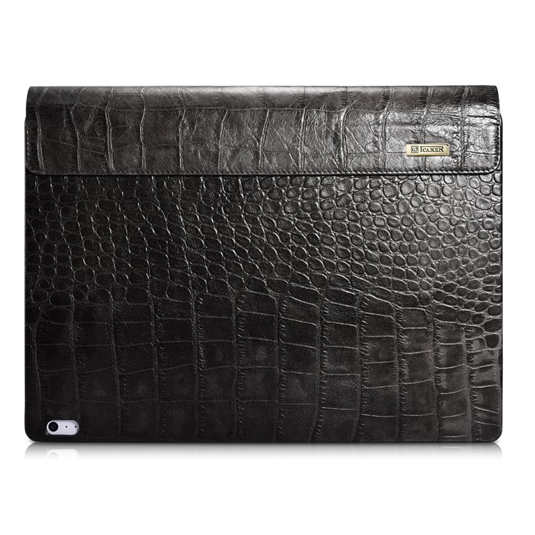 ICARER Deluxe Crocodile Texture Genuine Leather Cover Case for Microsoft Surface Book - Black-1