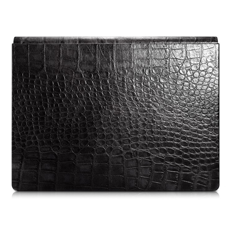 ICARER Deluxe Crocodile Texture Genuine Leather Cover Case for Microsoft Surface Book - Black-2