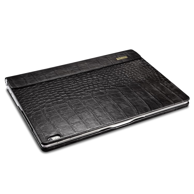 ICARER Deluxe Crocodile Texture Genuine Leather Cover Case for Microsoft Surface Book - Black-8