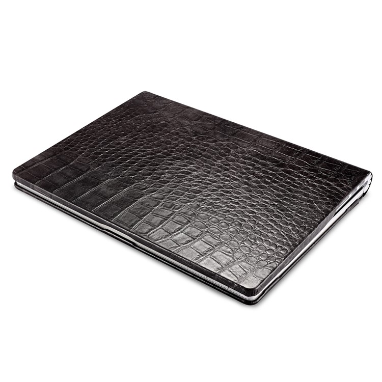 ICARER Deluxe Crocodile Texture Genuine Leather Cover Case for Microsoft Surface Book - Black-10