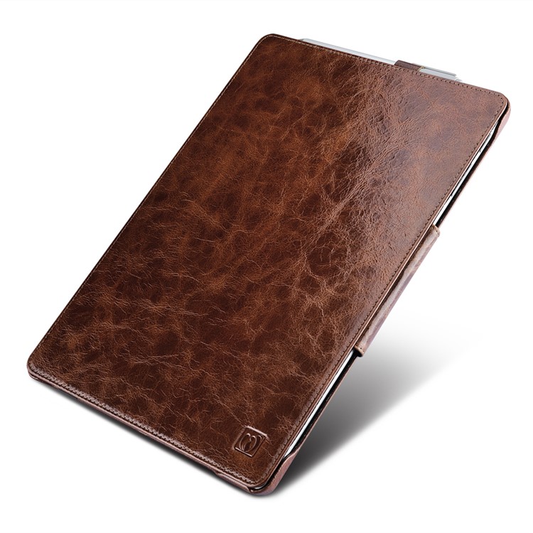 ICARER Oil Wax Genuine Leather Cover Case Stand for Microsoft Surface Pro 4 - Coffee-8
