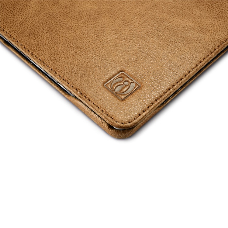 ICARER Litchi-like Texture Flip Genuine Leather Case Stand for Microsoft Surface Pro 4 - Khaki-14