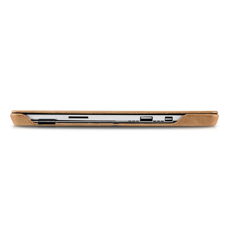 ICARER Litchi-like Texture Flip Genuine Leather Case Stand for Microsoft Surface Pro 4 - Khaki-5