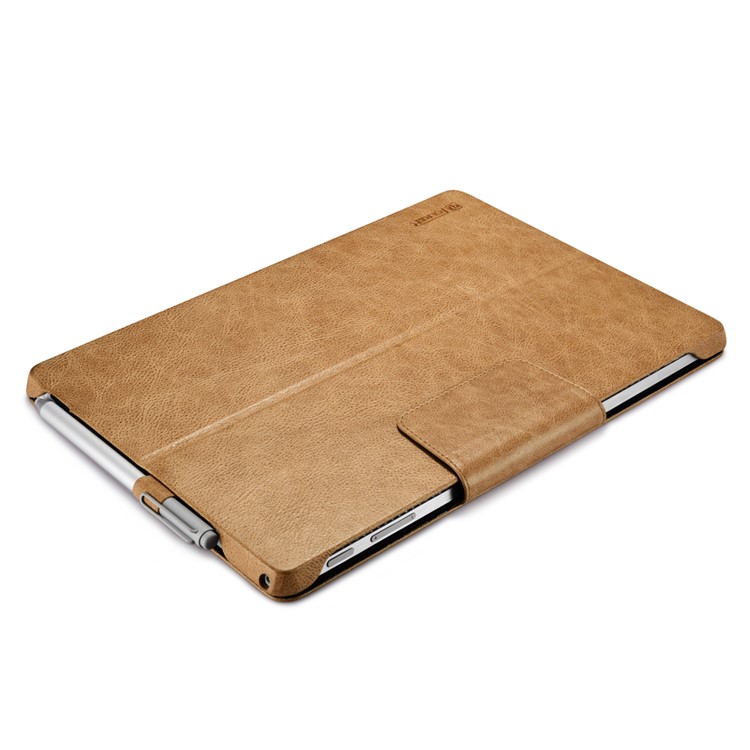 ICARER Litchi-like Texture Flip Genuine Leather Case Stand for Microsoft Surface Pro 4 - Khaki-8