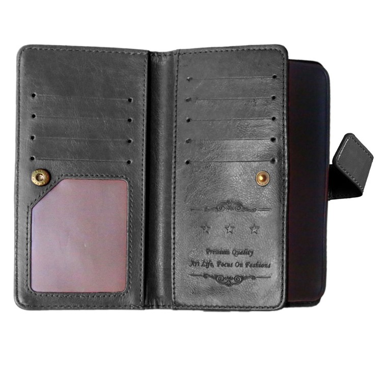 For Microsoft Lumia 640 Dual Sim / 640 LTE Dual Crazy Horse 9 Card Slots Leather Wallet Case - Black-2