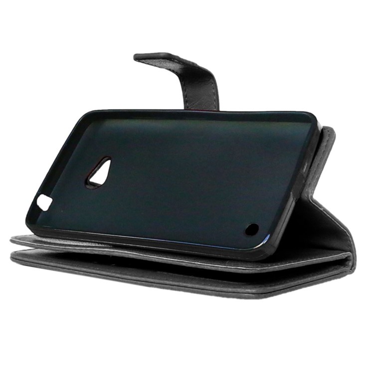 For Microsoft Lumia 640 Dual Sim / 640 LTE Dual Crazy Horse 9 Card Slots Leather Wallet Case - Black-4