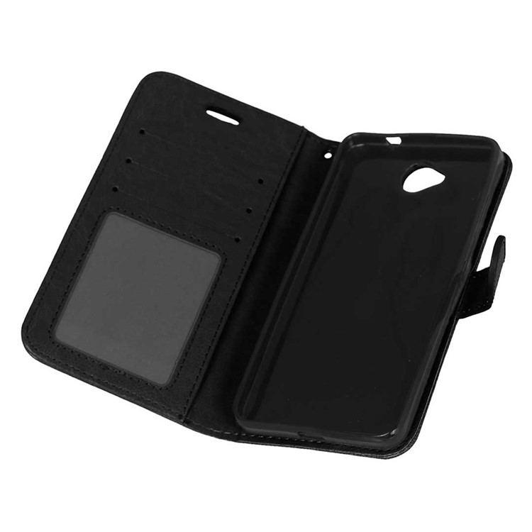 3 Card Slots Leather Flip Stand Phone Case for Microsoft Lumia 650 / Dual SIM - Black-4