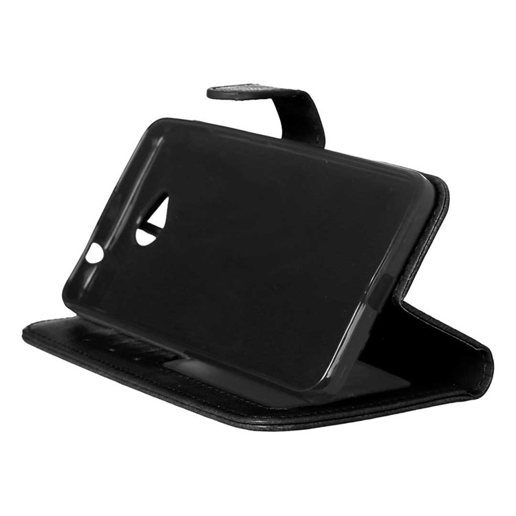 3 Card Slots Leather Flip Stand Phone Case for Microsoft Lumia 650 / Dual SIM - Black-5