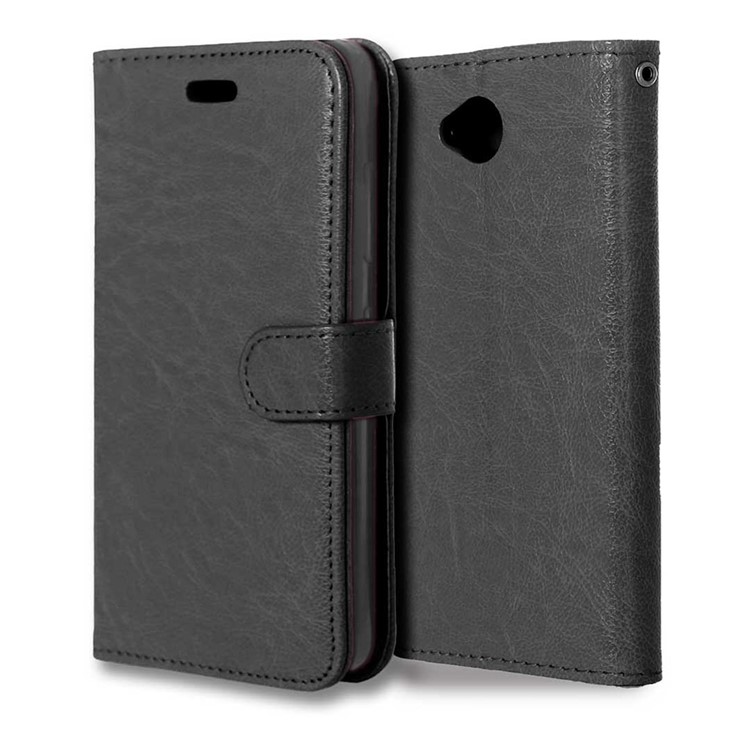 3 Card Slots Leather Flip Stand Phone Case for Microsoft Lumia 650 / Dual SIM - Black-8