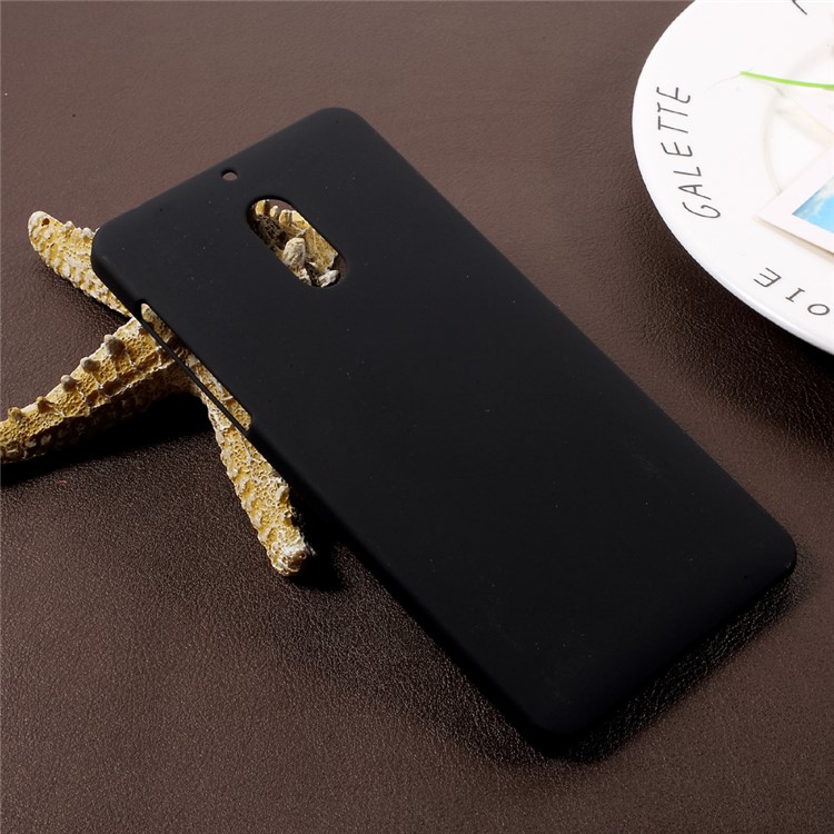 Rubberized Hard Plastic Case for Nokia 6 - Black-3