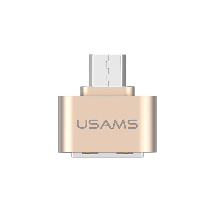 

USAMS 2.1A Micro USB to Female USB OTG Adapter Converter - Gold Color