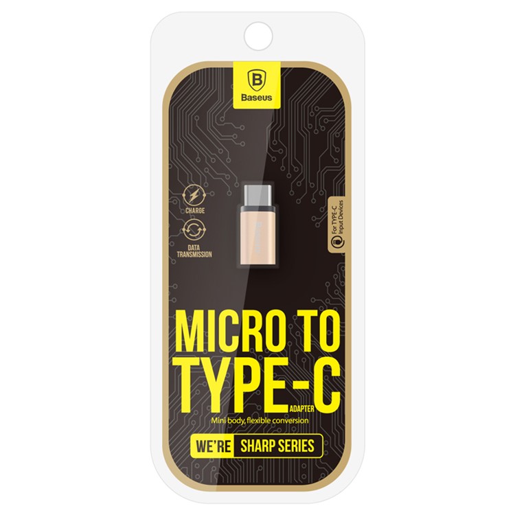 BASEUS Micro USB to USB Type C Converter Adapter for LG Nexus 5X - Champagne Gold Color-9