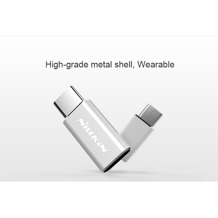 NILLKIN Micro USB to USB Type C Converter Adapter for Huawei P9 / HTC 10 - Silver Color-6