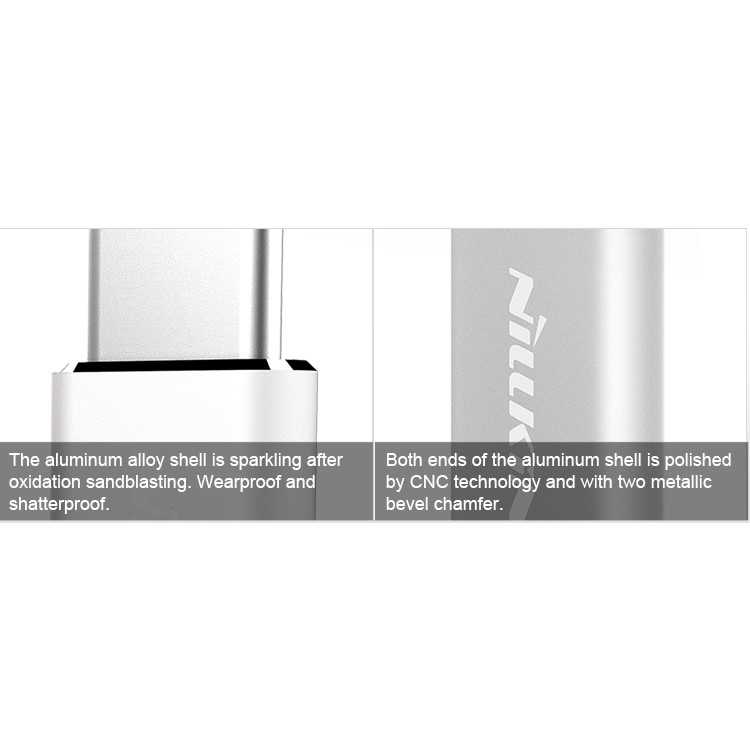 NILLKIN Micro USB to USB Type C Converter Adapter for Huawei P9 / HTC 10 - Silver Color-7
