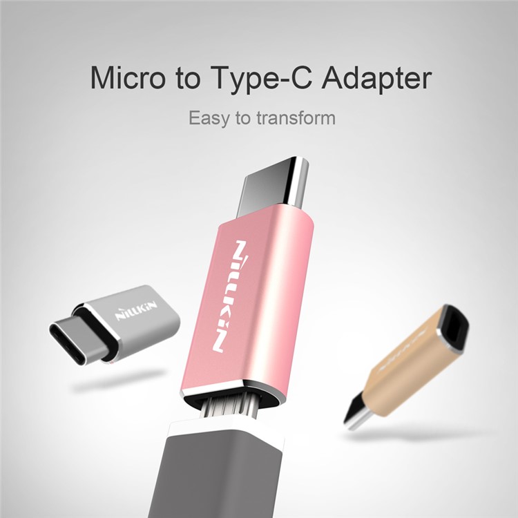 NILLKIN Micro USB to USB Type C Converter Adapter for Huawei P9 / HTC 10 - Gold Color-10