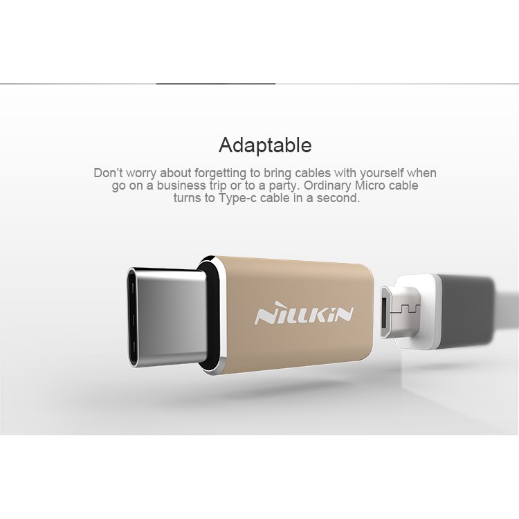 NILLKIN Micro USB to USB Type C Converter Adapter for Huawei P9 / HTC 10 - Gold Color-6