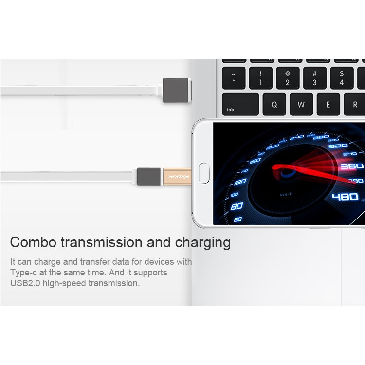 NILLKIN Micro USB to USB Type C Converter Adapter for Huawei P9 / HTC 10 - Gold Color-7