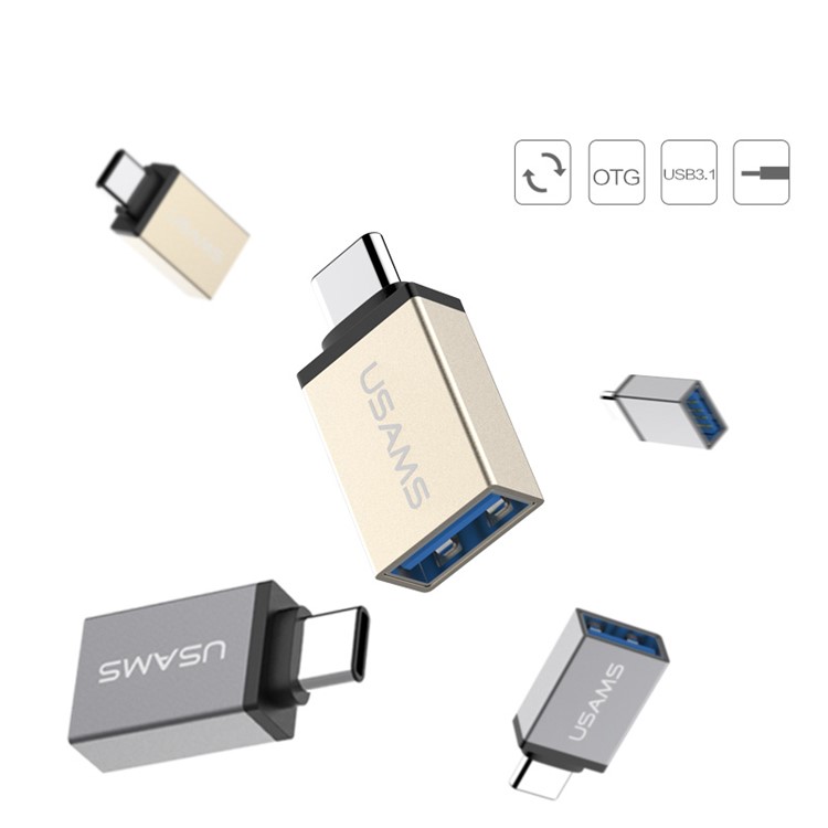USAMS Type C to USB 3.1 OTG Adapter for Apple New Macbook/Xiaomi Mi 4c - Grey-5