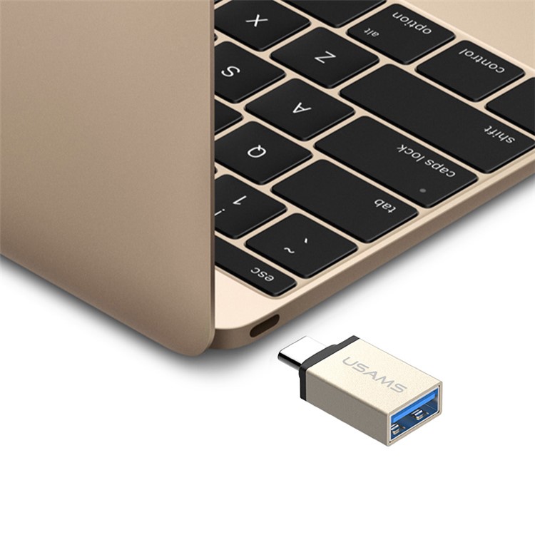USAMS Type C to USB 3.1 OTG Adapter for Apple New Macbook/Xiaomi Mi 4c - Gold Color-4