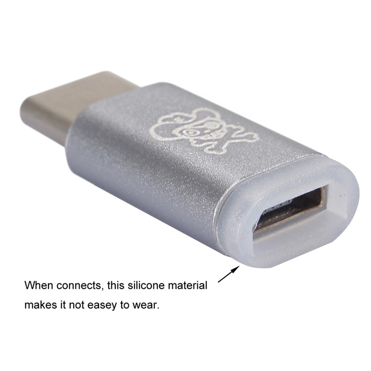 HAT PRINCE HC-2 Aluminum Alloy Micro USB Female to USB3.1 Type-C Male Adapter - Silver Color-3