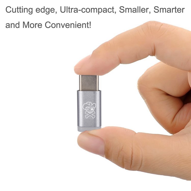 HAT PRINCE HC-2 Aluminum Alloy Micro USB Female to USB3.1 Type-C Male Adapter - Silver Color-4