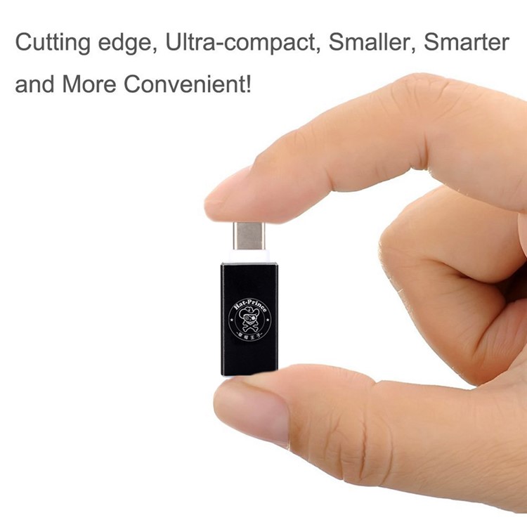 HAT PRINCE HC-3 USB 3.0 Female to USB 3.1 Type-C Male Aluminum Alloy Converter Adapter - Black-4
