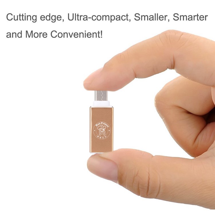HAT PRINCE HC-3 USB 3.0 to USB 3.1 Type-C Aluminum Alloy Adapter Converter - Gold Color-4
