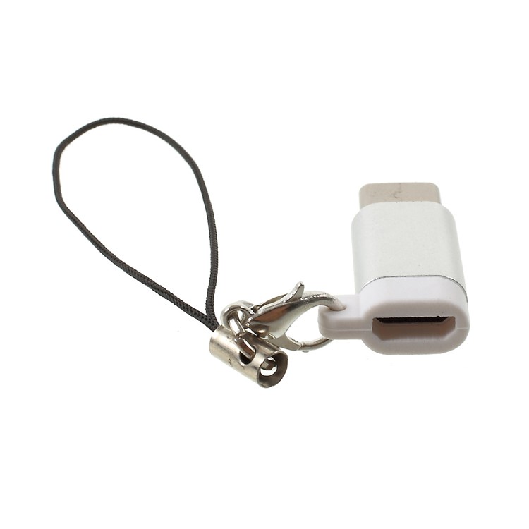Aluminum Alloy Male USB Type-c to Female Micro USB OTG Converter for Huawei P9/LG G5 - Silver Color-2