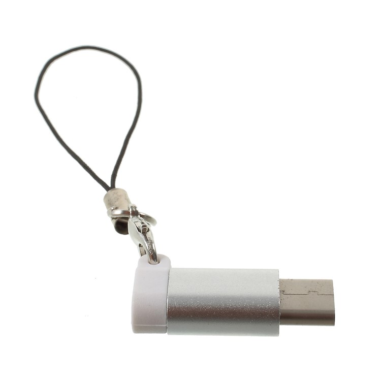 Aluminum Alloy Male USB Type-c to Female Micro USB OTG Converter for Huawei P9/LG G5 - Silver Color-3