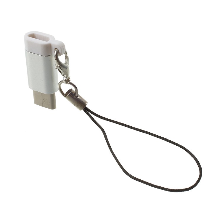 Aluminum Alloy Male USB Type-c to Female Micro USB OTG Converter for Huawei P9/LG G5 - Silver Color-4