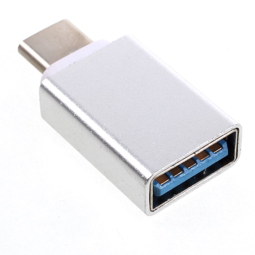 USB 3.1 Type-C Male to USB 3.0 Female OTG Adapter for Google Pixel/Huawei Mate 9 Etc - Silver Color-1
