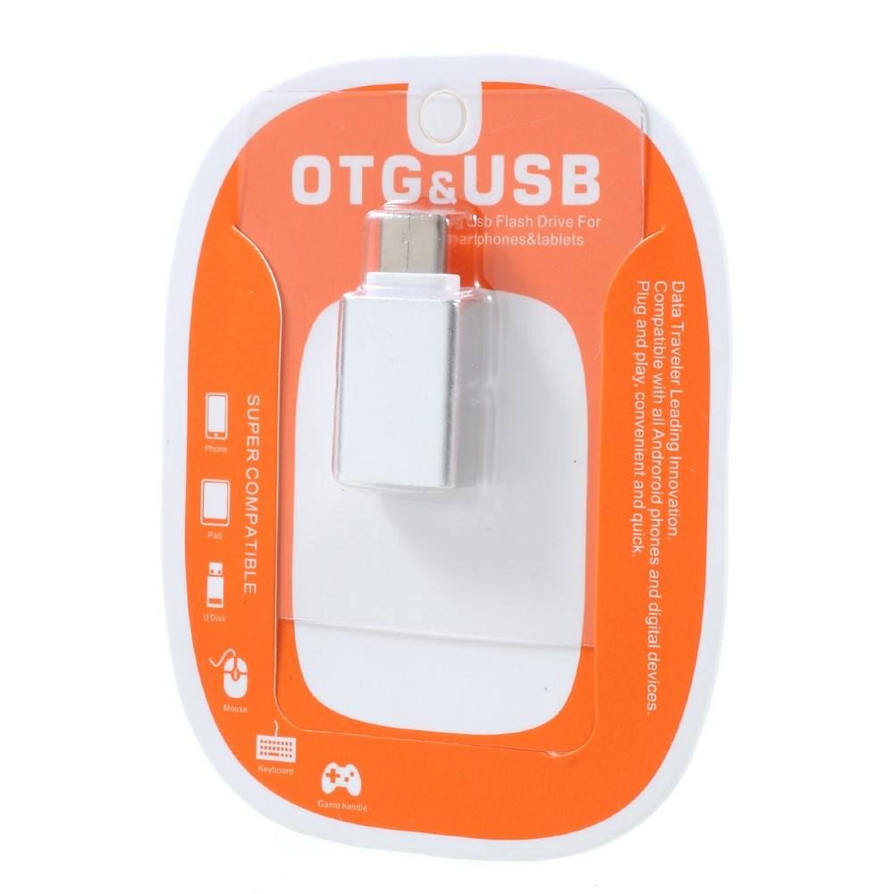 USB 3.1 Type-C Male to USB 3.0 Female OTG Adapter for Google Pixel/Huawei Mate 9 Etc - Silver Color-4