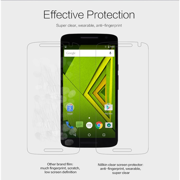 NILLKIN Ultra Clear Anti-fingerprint Screen Protector for Motorola Moto X Play-3