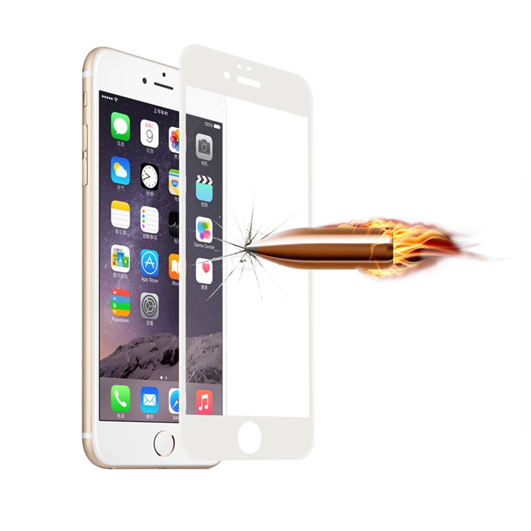 For iPhone 6 / 6s 0.3mm 2.5D Carbon Fiber Tempered Glass Full Screen Protector (Arc Edges) - White-3
