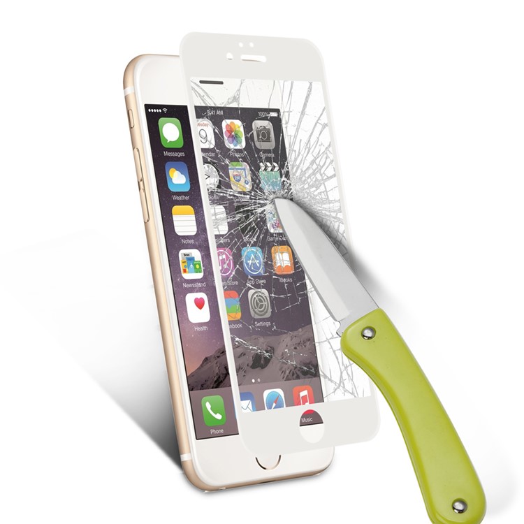 For iPhone 6 / 6s 0.3mm 2.5D Carbon Fiber Tempered Glass Full Screen Protector (Arc Edges) - White-6