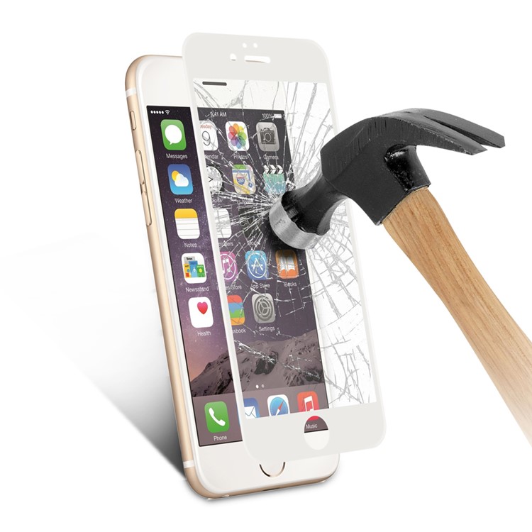 For iPhone 6 / 6s 0.3mm 2.5D Carbon Fiber Tempered Glass Full Screen Protector (Arc Edges) - White-7