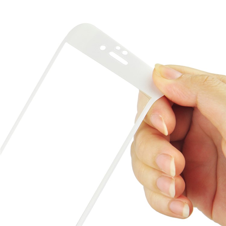 For iPhone 6 6s Glitter Powder Carbon Fiber Tempered Glass Screen Protector 0.3mm Full Coverage - White-10