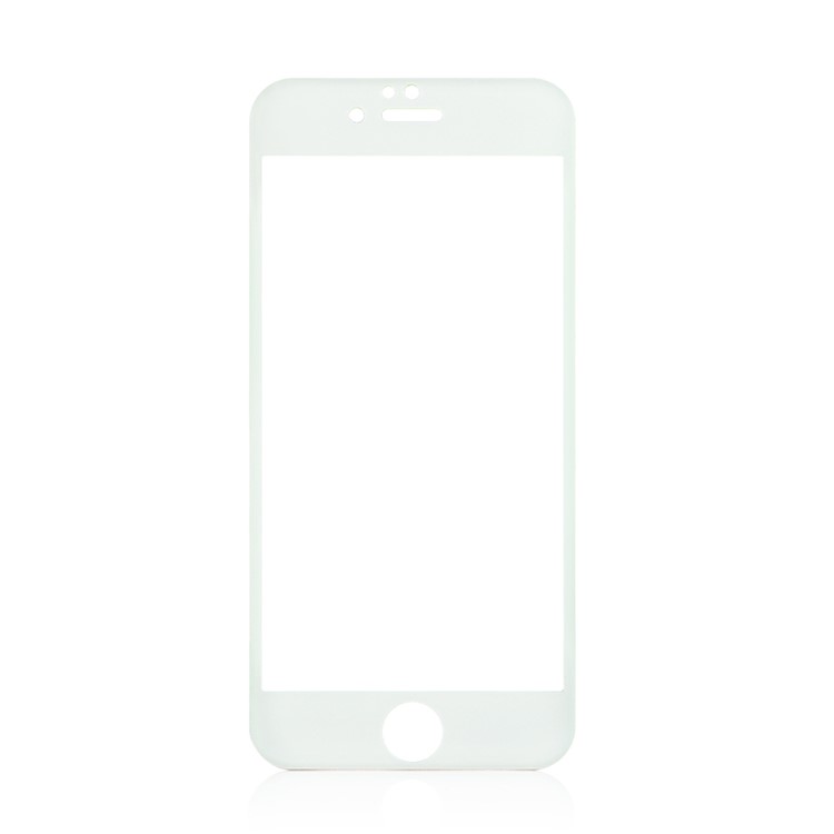 For iPhone 6 6s Glitter Powder Carbon Fiber Tempered Glass Screen Protector 0.3mm Full Coverage - White-2