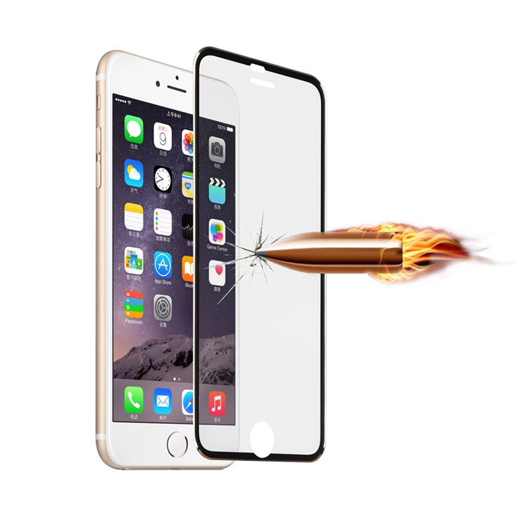 3D Curved Edge Titanium Alloy Tempered Glass Screen Protector for iPhone 6s 6 4.7 0.3mm Full Coverage - Black-3