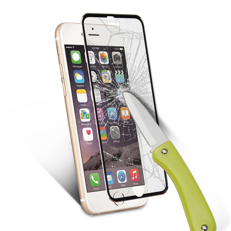 3D Curved Edge Titanium Alloy Tempered Glass Screen Protector for iPhone 6s 6 4.7 0.3mm Full Coverage - Black-6