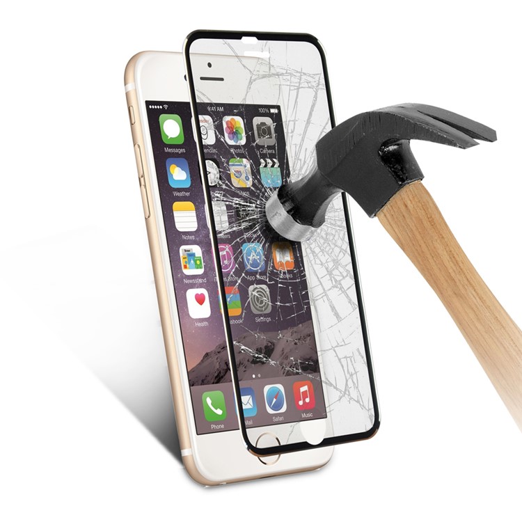 3D Curved Edge Titanium Alloy Tempered Glass Screen Protector for iPhone 6s 6 4.7 0.3mm Full Coverage - Black-7