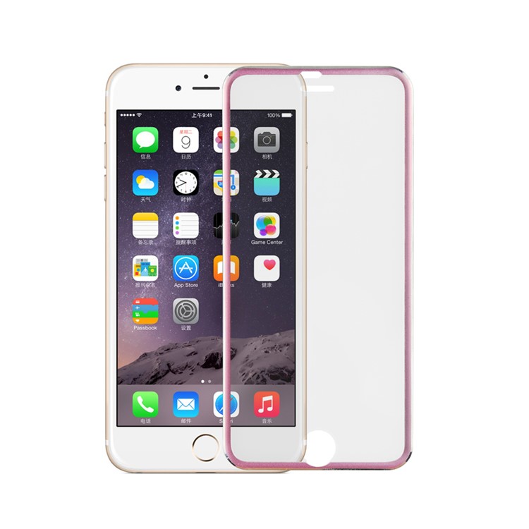For iPhone 6s 6 3D Curved Edge Titanium Alloy Tempered Glass Screen Guard 0.3mm Full Coverage - Rose-1