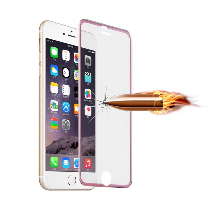 For iPhone 6s 6 3D Curved Edge Titanium Alloy Tempered Glass Screen Guard 0.3mm Full Coverage - Rose-3