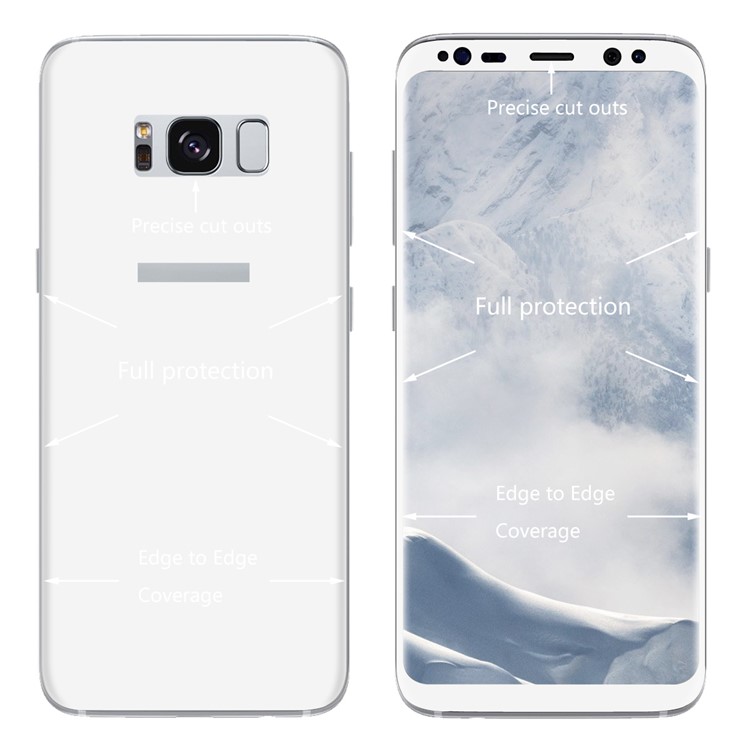 HAT PRINCE 0.26mm 9H Full Size Tempered Glass Front + Back Screen Protector (3D Arc Edge) for Samsung Galaxy S8 SM-G950 - White-4