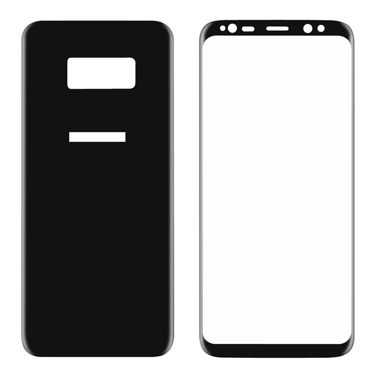 HAT PRINCE 0.26mm 9H Complete Coverage Tempered Glass Front + Back Screen Protector Film (3D Arc Edge) for Samsung Galaxy S8+ SM-G955 - Black-6