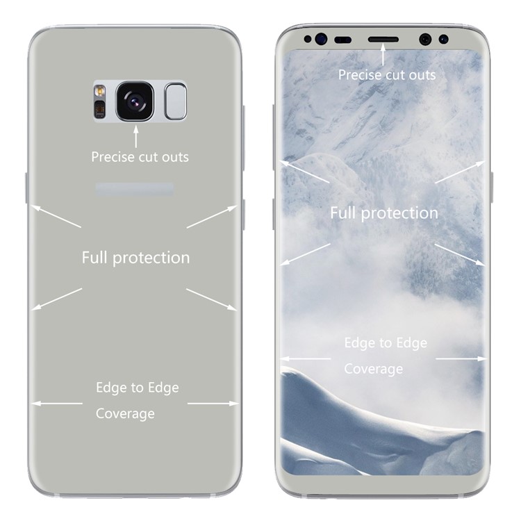 HAT PRINCE 0.26mm 9H Full Coverage Tempered Glass Front + Back Screen Protector (3D Arc Edge) for Samsung Galaxy S8+ SM-G955 - Silver-4