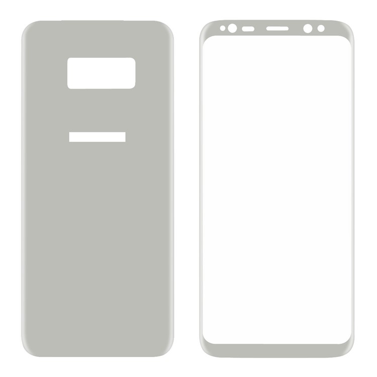 HAT PRINCE 0.26mm 9H Full Coverage Tempered Glass Front + Back Screen Protector (3D Arc Edge) for Samsung Galaxy S8+ SM-G955 - Silver-6
