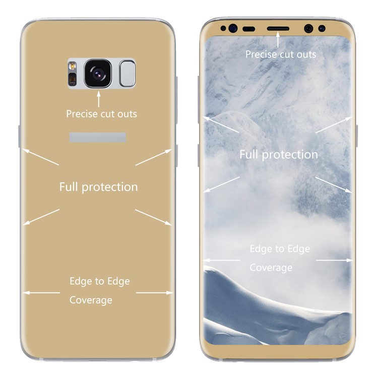 HAT PRINCE 0.26mm 9H Complete Coverage Tempered Glass Front + Back Screen Protector (3D Arc Edge) for Samsung Galaxy S8+ SM-G955 - Gold-4
